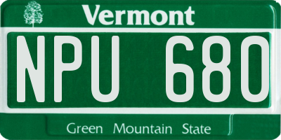 VT license plate NPU680