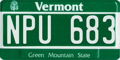 VT license plate NPU683
