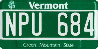 VT license plate NPU684