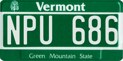 VT license plate NPU686
