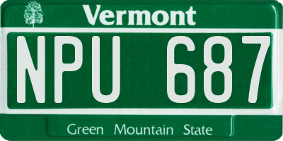 VT license plate NPU687