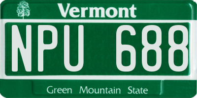 VT license plate NPU688