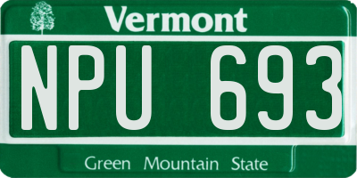 VT license plate NPU693