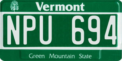 VT license plate NPU694