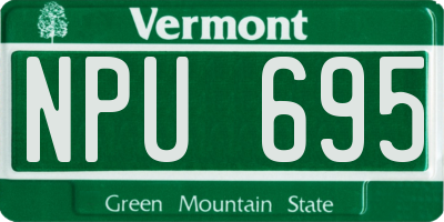 VT license plate NPU695