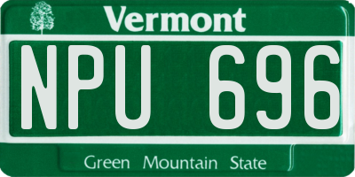 VT license plate NPU696