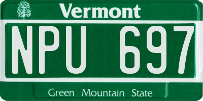 VT license plate NPU697