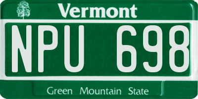 VT license plate NPU698