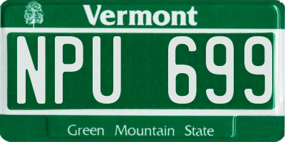 VT license plate NPU699