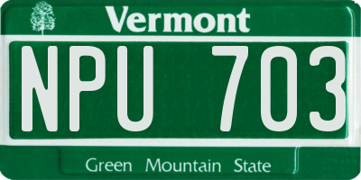 VT license plate NPU703