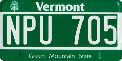 VT license plate NPU705