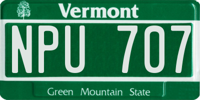 VT license plate NPU707