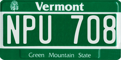 VT license plate NPU708