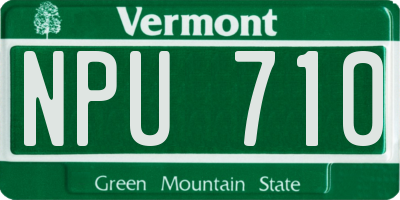 VT license plate NPU710