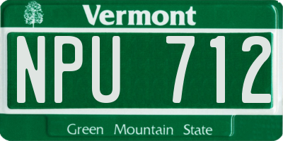 VT license plate NPU712