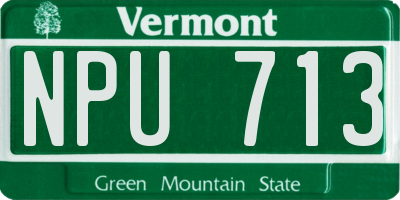 VT license plate NPU713