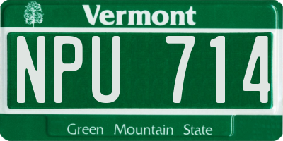 VT license plate NPU714