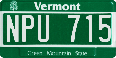VT license plate NPU715