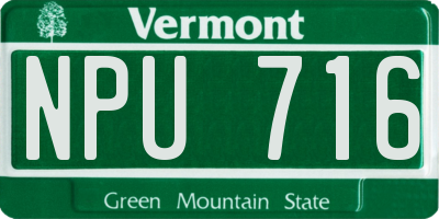 VT license plate NPU716