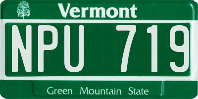VT license plate NPU719