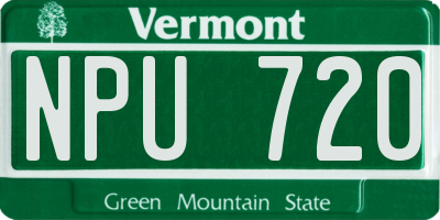 VT license plate NPU720