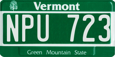 VT license plate NPU723