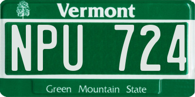 VT license plate NPU724