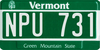 VT license plate NPU731
