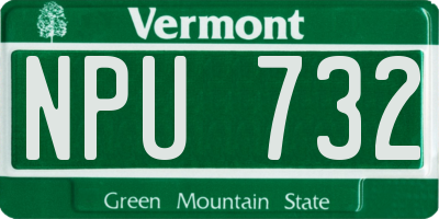 VT license plate NPU732