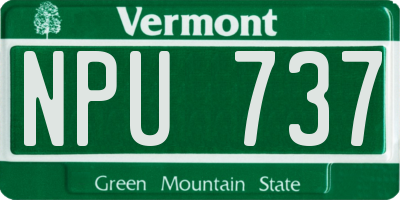 VT license plate NPU737