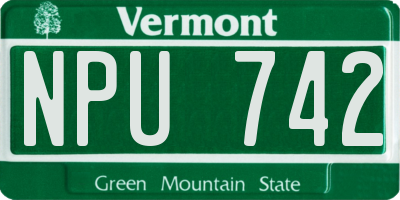 VT license plate NPU742