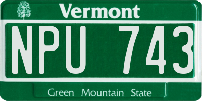 VT license plate NPU743