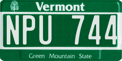 VT license plate NPU744