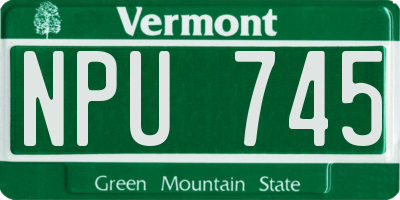 VT license plate NPU745