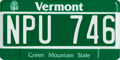 VT license plate NPU746