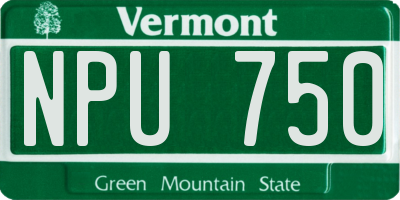 VT license plate NPU750