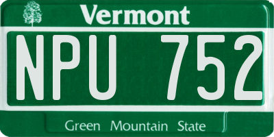 VT license plate NPU752
