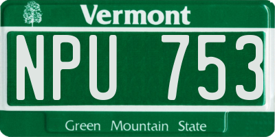 VT license plate NPU753