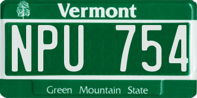 VT license plate NPU754