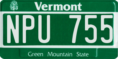 VT license plate NPU755