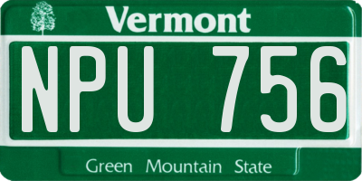 VT license plate NPU756