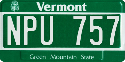 VT license plate NPU757
