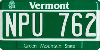 VT license plate NPU762