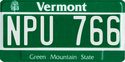 VT license plate NPU766
