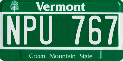 VT license plate NPU767