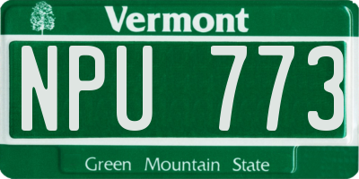 VT license plate NPU773