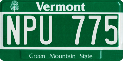 VT license plate NPU775