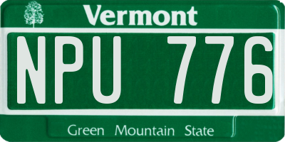 VT license plate NPU776