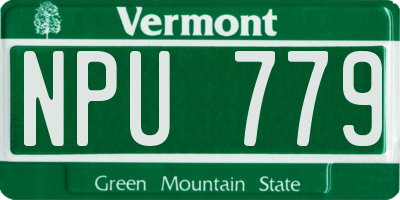 VT license plate NPU779