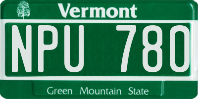 VT license plate NPU780